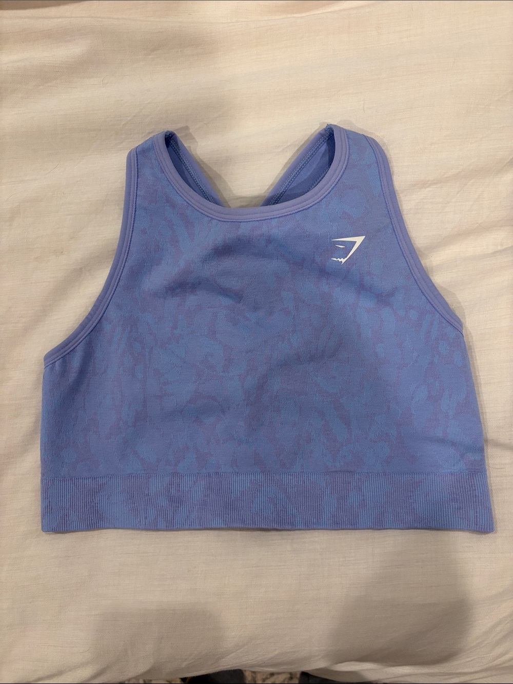 Gymshark Lavender-Blue Seamless High-Neck Sports Crop